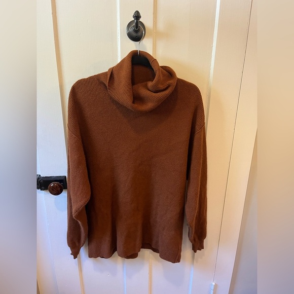 FREE PEOPLE Autumn Brown Size XS softly structured tunic sweater - Picture 1 of 9